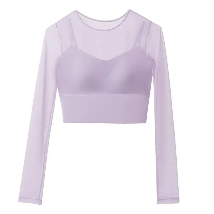 欧若风运动长袖跑步力量高颜值专业跑步运动上衣大码防震背心