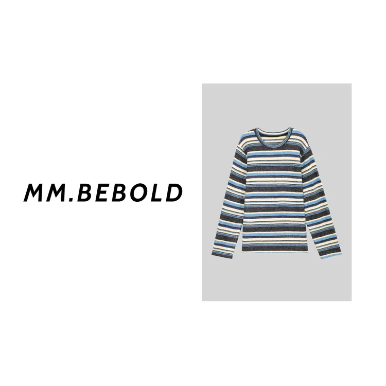 【妙姐精选】慕云 套头圆领条纹长袖针织T恤MQJ2867