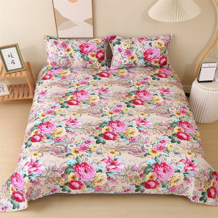 斜纹磨毛双人三件套2.3*2.3床单家用透气多功能三件套