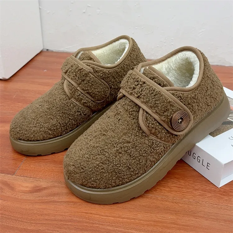 冬季新款老北京棉鞋时尚洋气厚底短靴加绒加厚保暖女棉鞋妈妈鞋