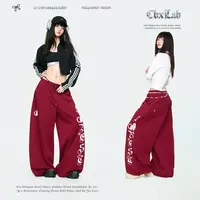 【辣妈GG专属】CBXLAB街舞潮牌卡通爱心猫咪长裤宽松甜酷爵士长裤