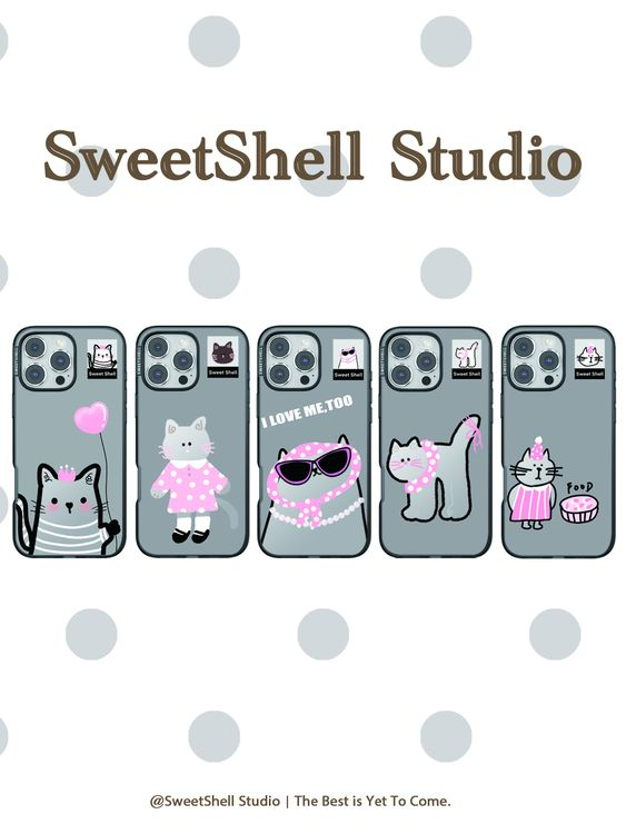 Sweet Shell 【灰紫调小喵】适用于苹果防摔个性手机壳