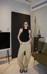 KIOKWANG//侧边口袋工装风 抽绳高腰直筒宽松阔腿裤男女