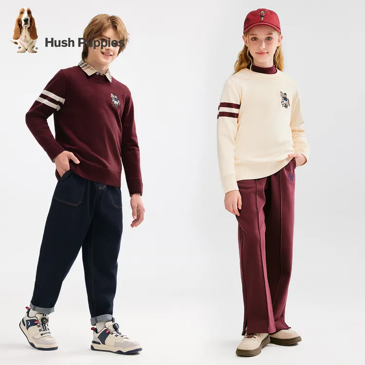 S暇步士童装儿童2025年秋季新款宽松短绒毛衣线衣HPTDBD16CW848