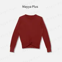 【简美】Mayya Plus小众设计感长袖针织衫秋季百搭圆领上衣32536712