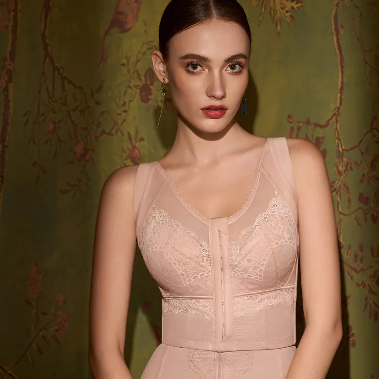 前排扣12排扣收副乳收胃腩调整型内衣塑型大胸显小