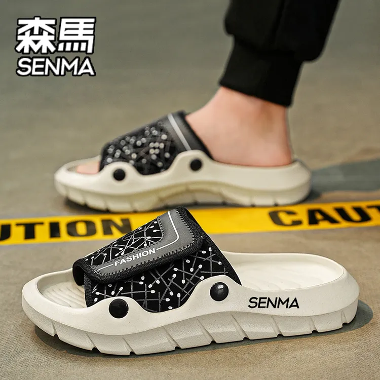 SENMA/森马一字拖男2025新款夏季外穿软底沙滩拖鞋男运动休闲凉拖