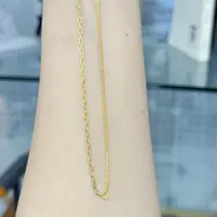 T【AB素链45cm三调节】足金999精工5G套链