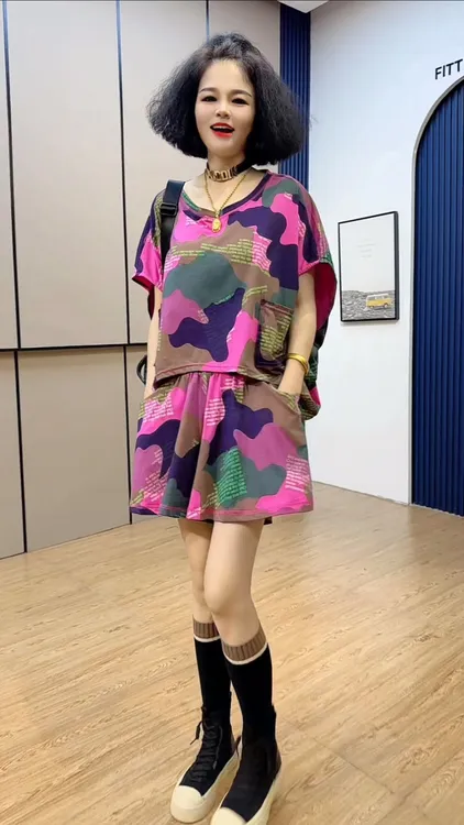 原单迷彩洋气休闲套装（卡码拍小）
