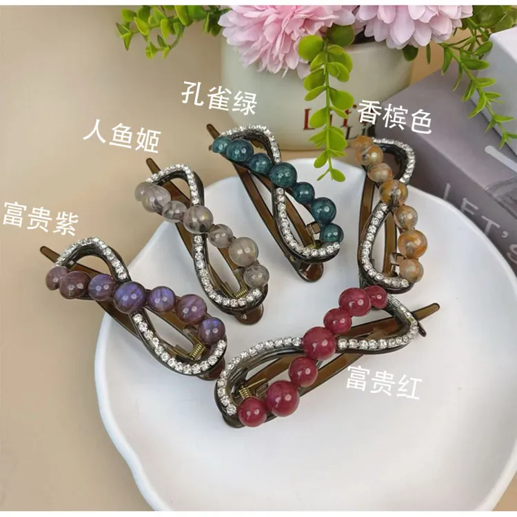 诗泊雅 高级感发发发八字夹女后脑勺盘发神器鲨鱼竖夹发夹扭扭夹