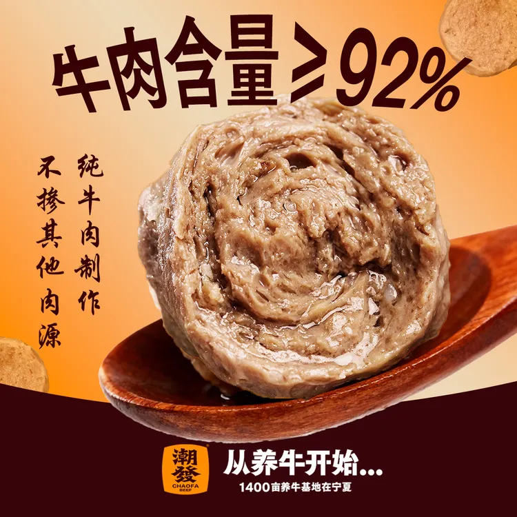 【广东人打边炉必备】潮发牛肉丸潮汕牛肉丸潮汕正宗牛肉丸子牛筋丸