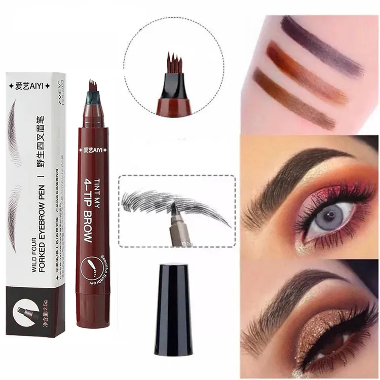四叉持久眉笔晕染自然不脱仿真防水防汗液体画眉神器