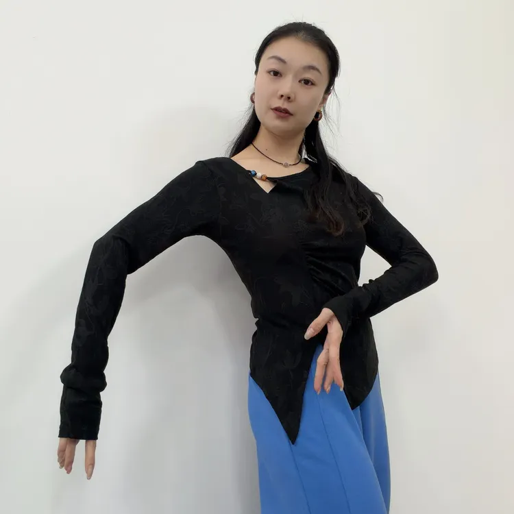 【李冠老师专属】现代舞练功服女新款修身设计上衣古典舞形体舞蹈服