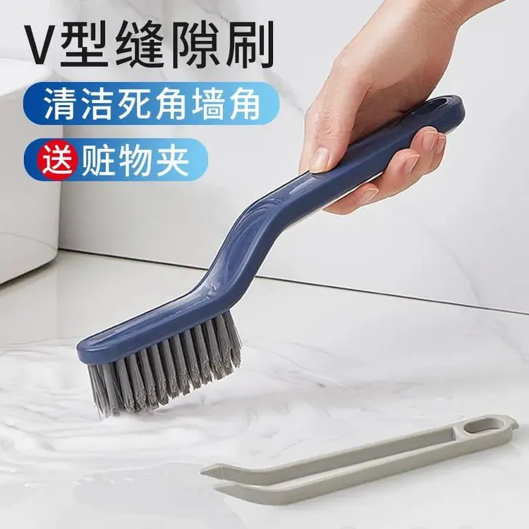 多功能浴室多用清洁刷缝隙刷二合一小夹子夹头发窗户清洁刷缝隙刷