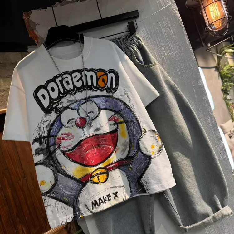 吾 2025【Y】3月31日 儿童男童女童时尚白色叮当猫短袖T恤3051-