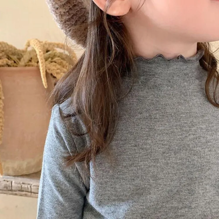 女童打底衫宝宝高领德绒儿童秋冬外穿中小童宝宝韩版洋气长袖T恤