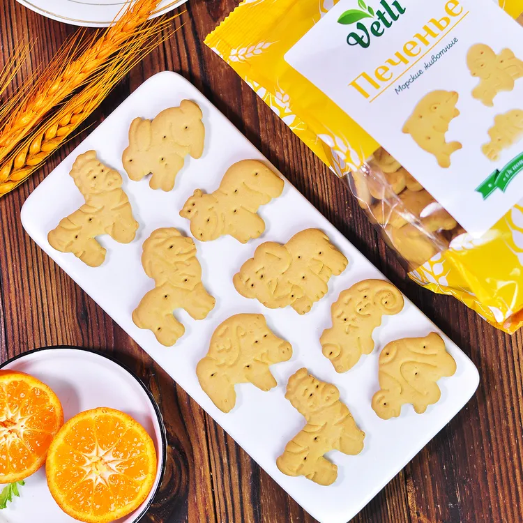 （2袋）俄罗斯进口VETLI牌动物怪兽形饼干200克/袋保质期到26年2月