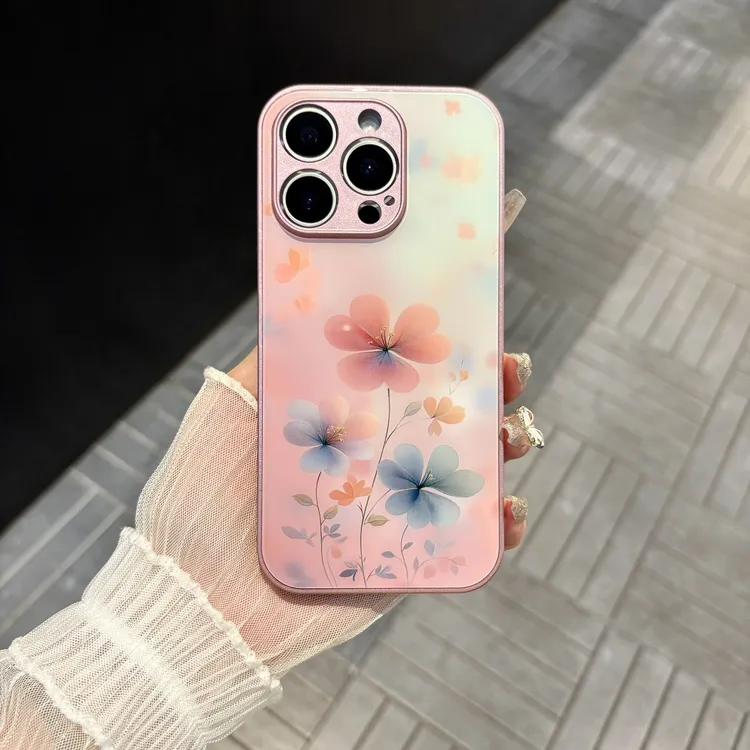 苹果/华为/oppo/vivo/小米ins梦幻花朵适用iPhone17/16玻璃手机壳