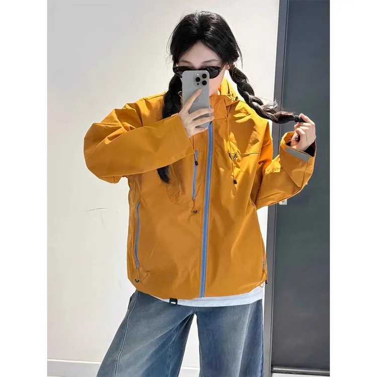 多巴胺户外软壳冲锋衣男女款秋季徒步骑行登山服情侣工装夹克外套