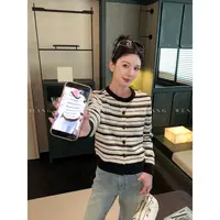 9月28日 10:00 新品开售【六便士】姜雯&法式通勤条纹针织开衫毛衣
