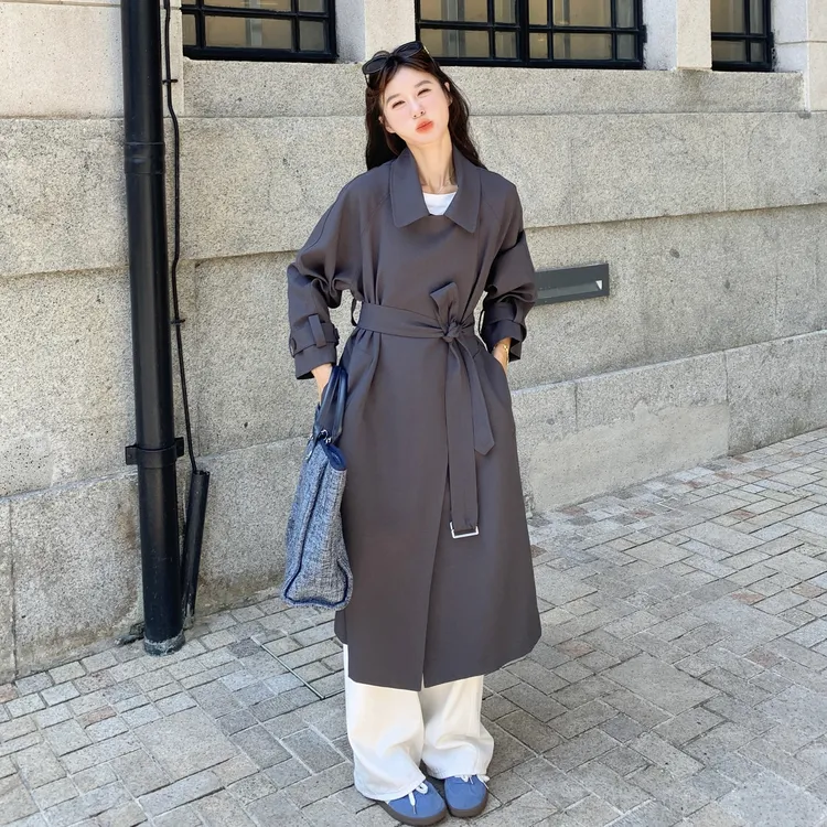 韩系气质通勤中长款风衣外套女2025秋季新款休闲高级感巨好看大衣