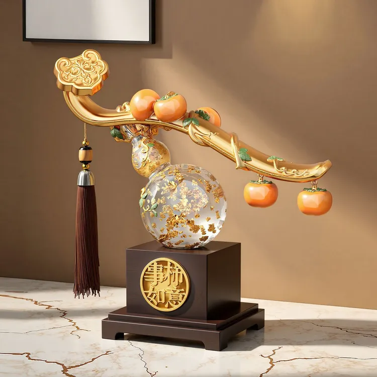 新中式水晶葫芦摆件如意轻奢高档客厅玄关电视柜酒柜装饰乔迁礼物