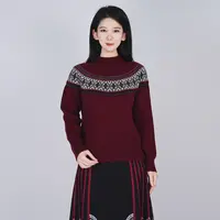 【男女同款】100羊毛中式休闲舒适亲肤上衣长袖套头毛衣WH05007251