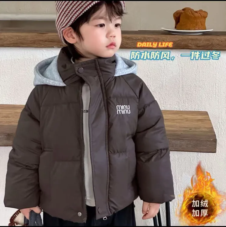 2025年新款儿童棉服韩版连帽棉袄保暖立领外套洋气婴儿秋冬宝宝