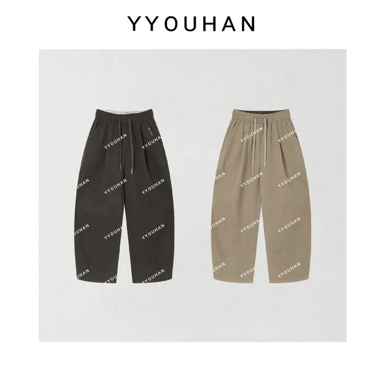 YYOUHAN 新款【不费力舒适】宽边松紧腰百搭显瘦休闲长裤 2509C5758