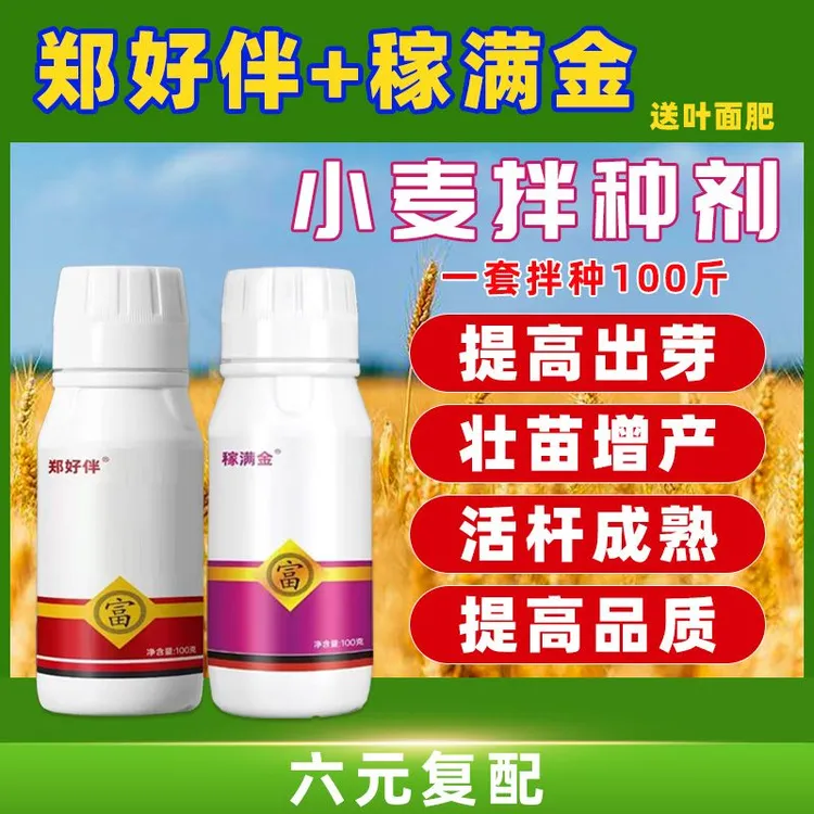 【郑好伴+稼满金】小麦种子拌种包衣剂 减少病虫害 送营养剂叶面肥