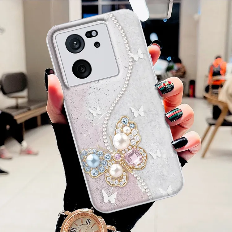适用红米K60至尊版手机壳高级感钻石蝴蝶水凝壳新款防摔保护套