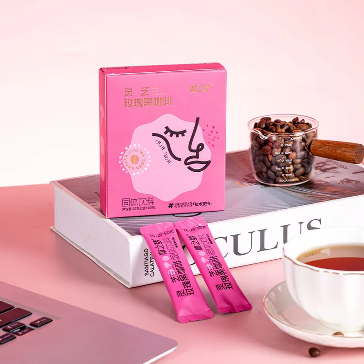 喜个么灵芝玫瑰黑咖啡美式速溶咖啡粉2克*10条