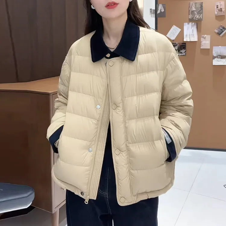 2025秋冬翻领棉服外套设计感小众显瘦韩版百搭女士潮流气质