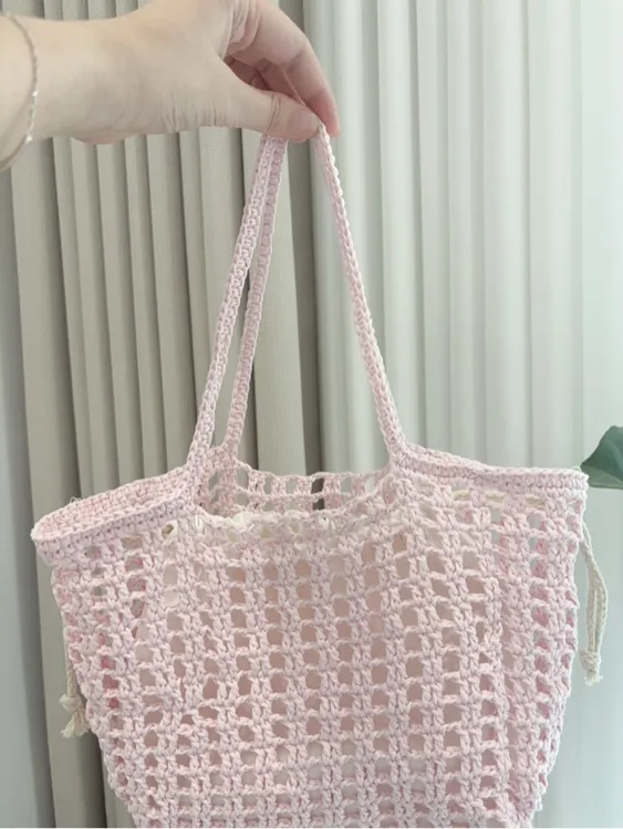 ins粉色菜篮子包包 DIY材料包及成品 百搭简单