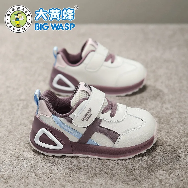 大黄蜂童鞋女童春秋款宝宝鞋子机能鞋小童男3-6岁皮面学步鞋1-3岁