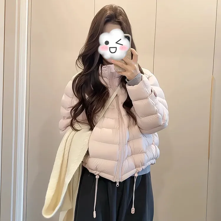 卡莲格/韩版纯色立领排骨棉服外套女冬季新款羽绒手塞棉保暖棉衣