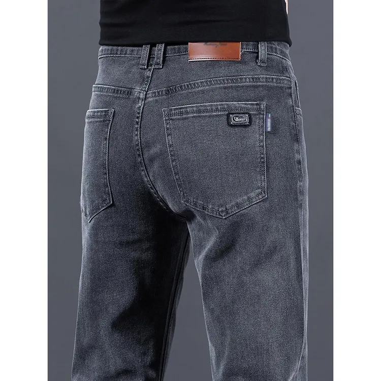 时尚潮流灰色牛仔裤男士2024年春夏季新款直筒宽松休闲百搭长裤子