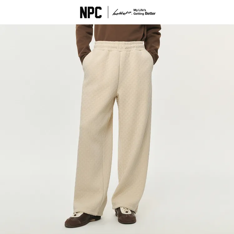 NPC潮牌棋盘格加绒卫裤休闲裤男保暖加厚舒适柔软双色NP5BSP12&39