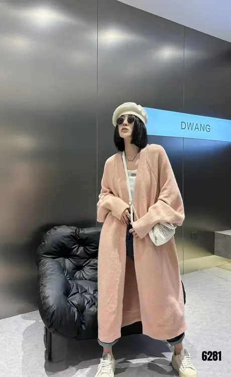 韩版气质网红时尚宽松百搭慵懒风中长款外套