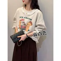 老赵服饰 蕾丝花边拼接卡通图案卫衣 21AU3276