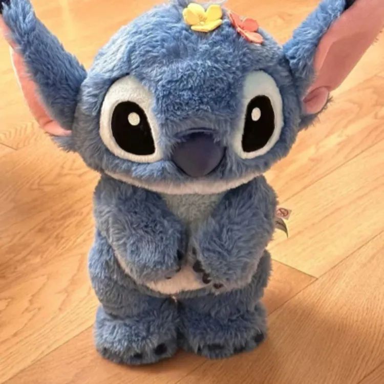 史迪仔可调节动作毛绒玩具抱枕公仔可爱送礼物女友创意生日蓝色