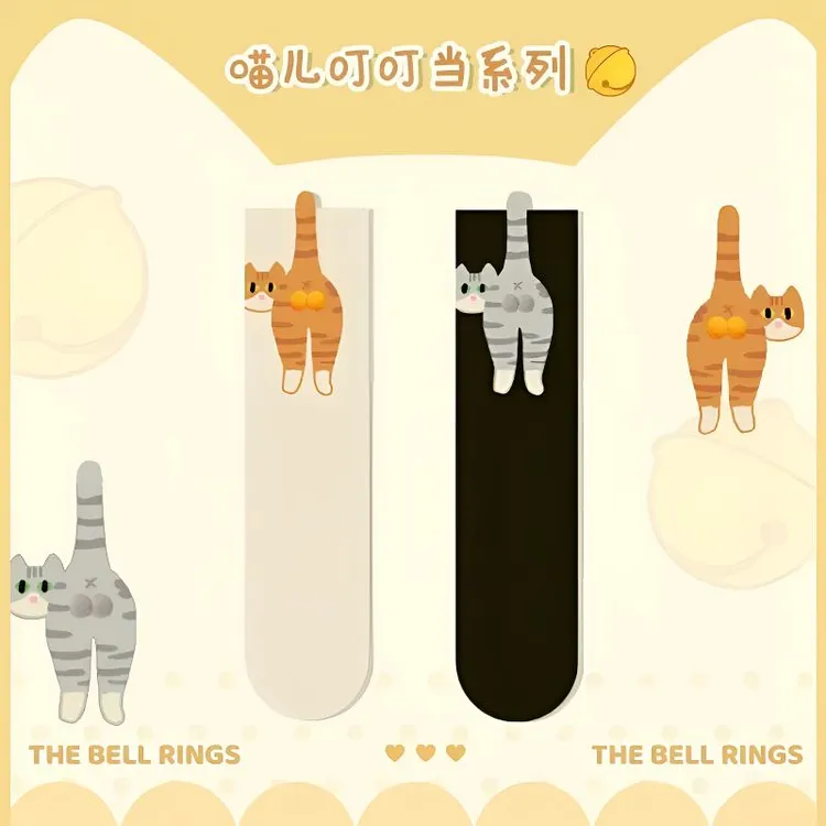 卡通潮袜猫咪叮叮当猫屁蛋蛋袜子女夏季ins精梳棉透气可爱中筒袜