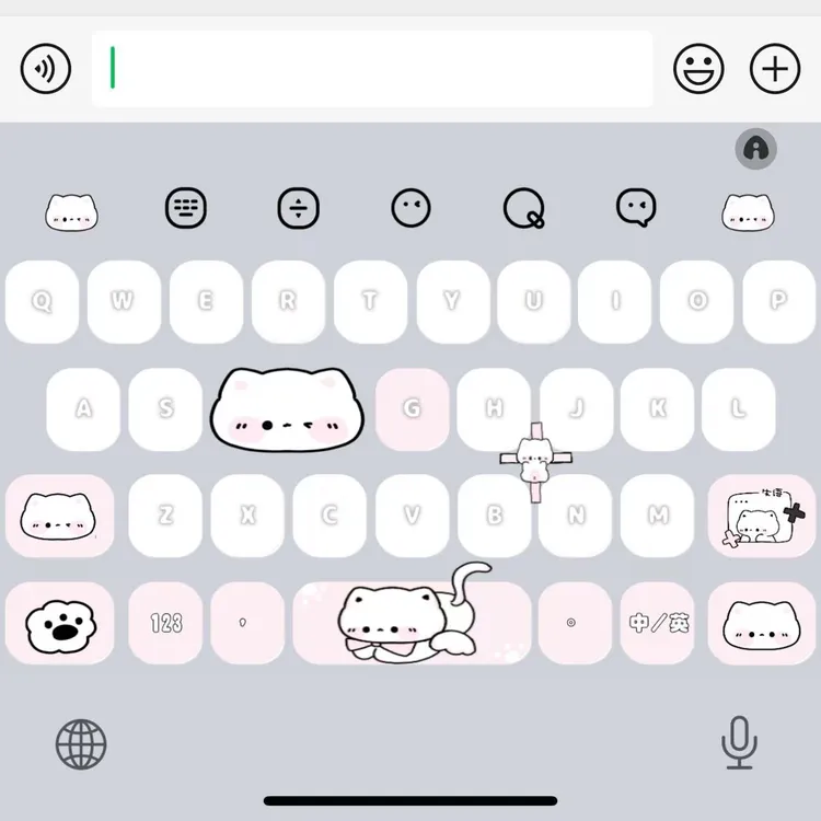 喵喵丸/ios苹果安卓百度输入法皮肤键盘白肚皮双色