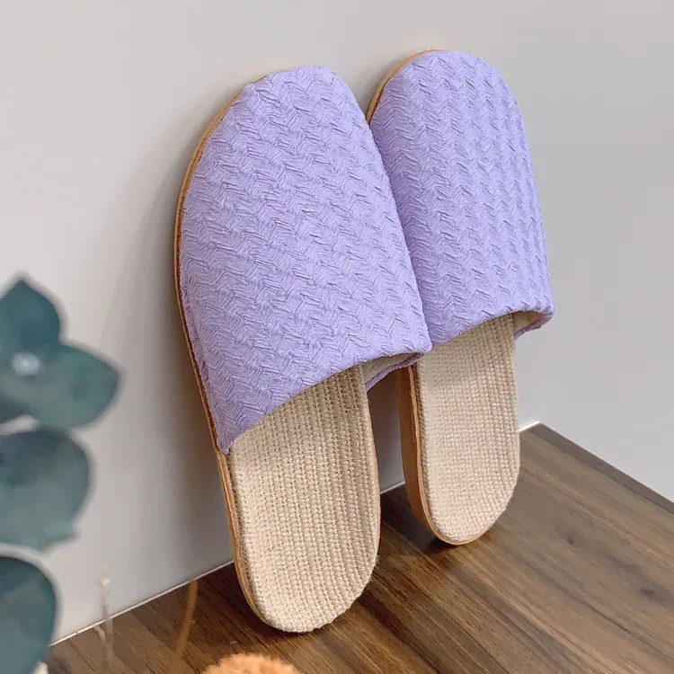 2025新款情侣夏季居家亚麻凉拖鞋轻便耐磨室内家用四季适用