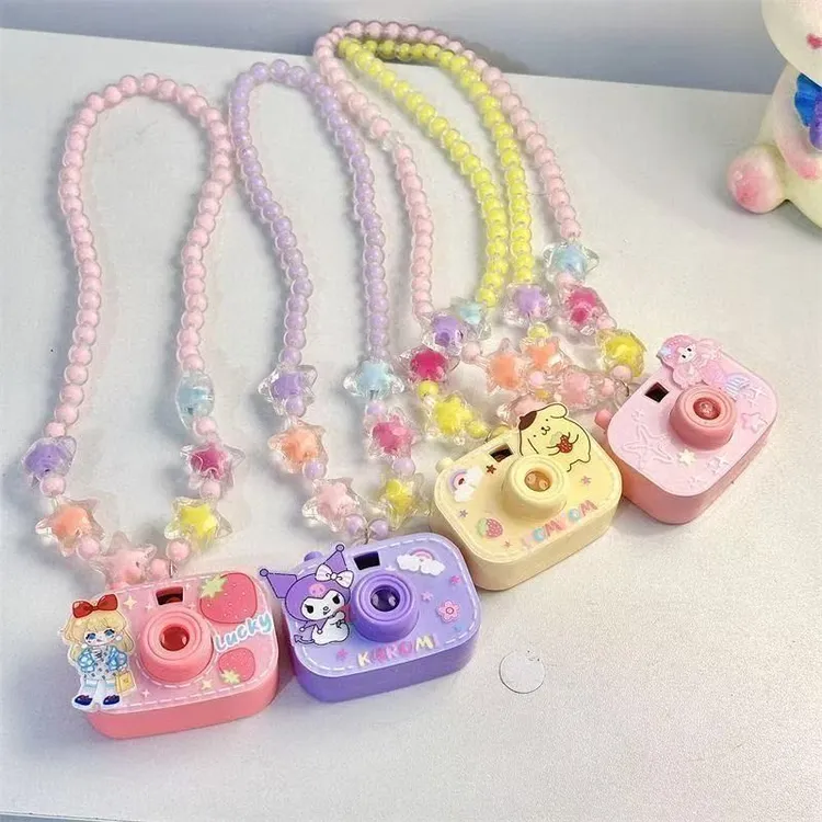 儿童投影相机项链儿童串珠项链首饰小女孩可爱发光玩具生日礼物