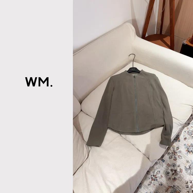 CMZW*豆绿*小众极简立裁显瘦立领绒绒衣JS-V-25101701