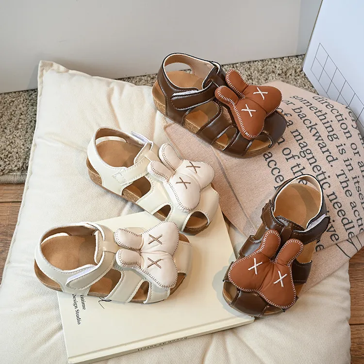 潮牌儿童凉鞋2025夏季韩版男女童可爱包头镂空透气凉鞋中小童豆豆