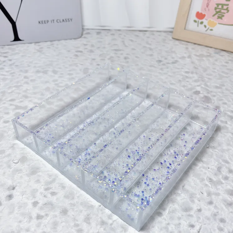 不午休的猫DIY手作滴胶成品三格五格现金收纳架眼影收纳架