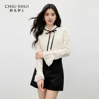 【丽公主】秋水伊人甜美上衣袖口木耳边蕾丝衫625409C060146