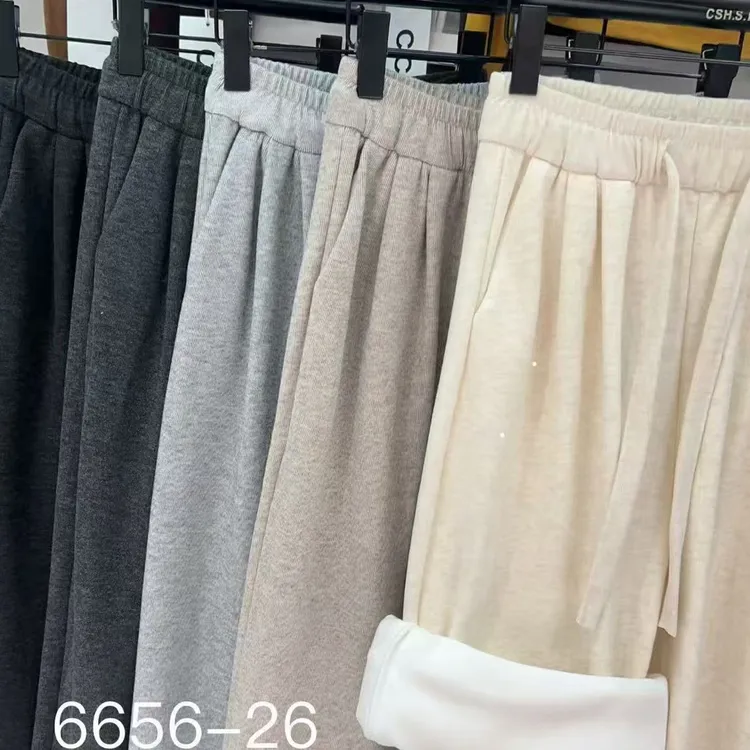 6656秋冬加绒糯米阔腿裤高质感宽松垂感显瘦休闲慵懒风女款